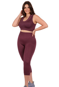 Plus Size Seamless High Waist 3/4 Capri Leggings