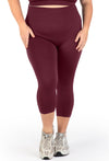 Plus Size Seamless High Waist 3/4 Capri Leggings