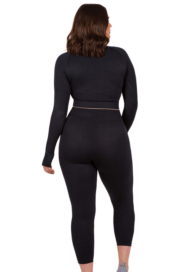 Plus Size Seamless High Waist 3/4 Capri Leggings