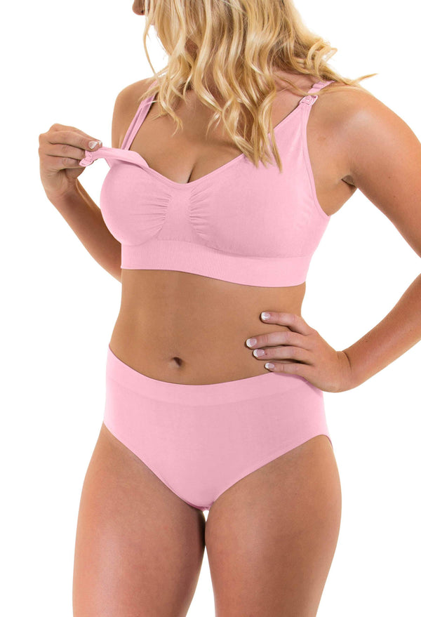 Lilac Snow Bamboo Nursing Bra + High Cut Undies Set