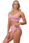 Lilac Snow Bamboo Padded Wire Free Bra and High Cut Brief Set