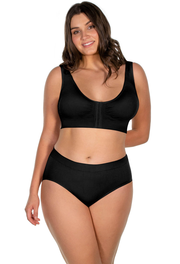 Bamboo Padded Front Closure Wire Free Bra & Prosthesis Set