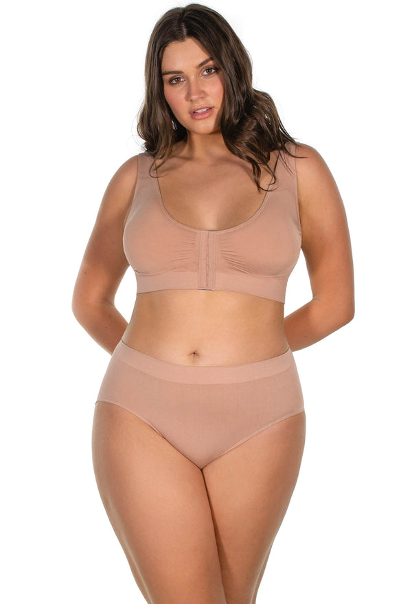 Bamboo Padded Front Closure Wire Free Bra & Prosthesis Set