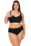 Bamboo Nursing Bra + High Cut Undies Black Set