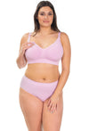 Lilac Snow Bamboo Nursing Bra + High Cut Undies Set