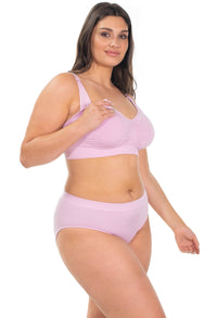 Lilac Snow Bamboo Nursing Bra + High Cut Undies Set