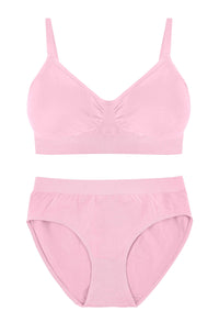 Lilac Snow Bamboo Bra + High Cut Set With FREE Nipple Covers
