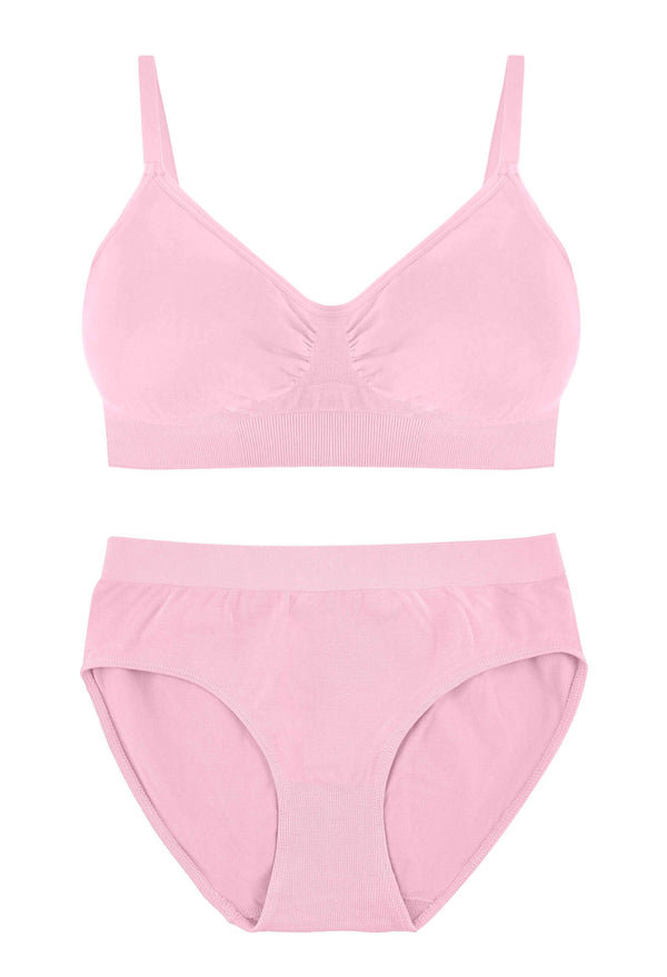 Lilac Snow Bamboo Bra + High Cut Set With FREE Nipple Covers