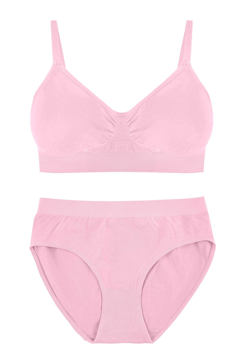 Lilac Snow Bamboo Bra + High Cut Set With FREE Nipple Covers