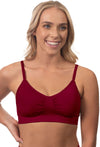 Burgundy Bamboo Padded Wire Free Bra and High Cut Brief Set