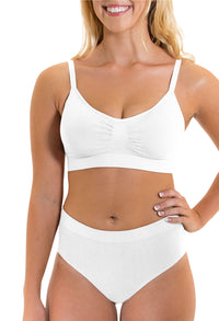 Bamboo Padded Wire Free Bra and High Cut Brief Set