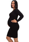 Maternity Bamboo Long Sleeve Bodycon Dress
