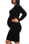 Maternity Bamboo Long Sleeve Bodycon Dress