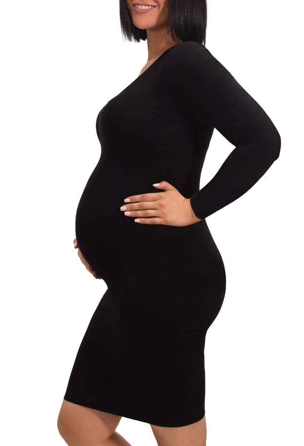 Maternity Bamboo Long Sleeve Bodycon Dress