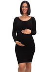 Maternity Bamboo Long Sleeve Bodycon Dress
