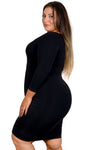 Plus Size Bamboo 3/4 Sleeve Bodycon Dress