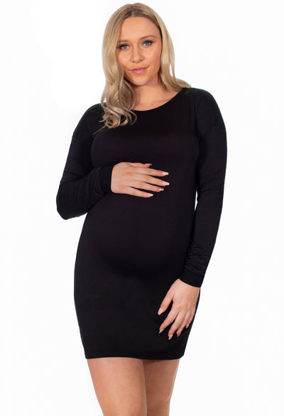 Maternity Bamboo Long Sleeve Pyjama Dress